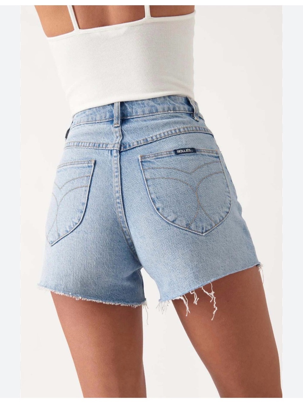 Rollas high waist duster jean short - size 29